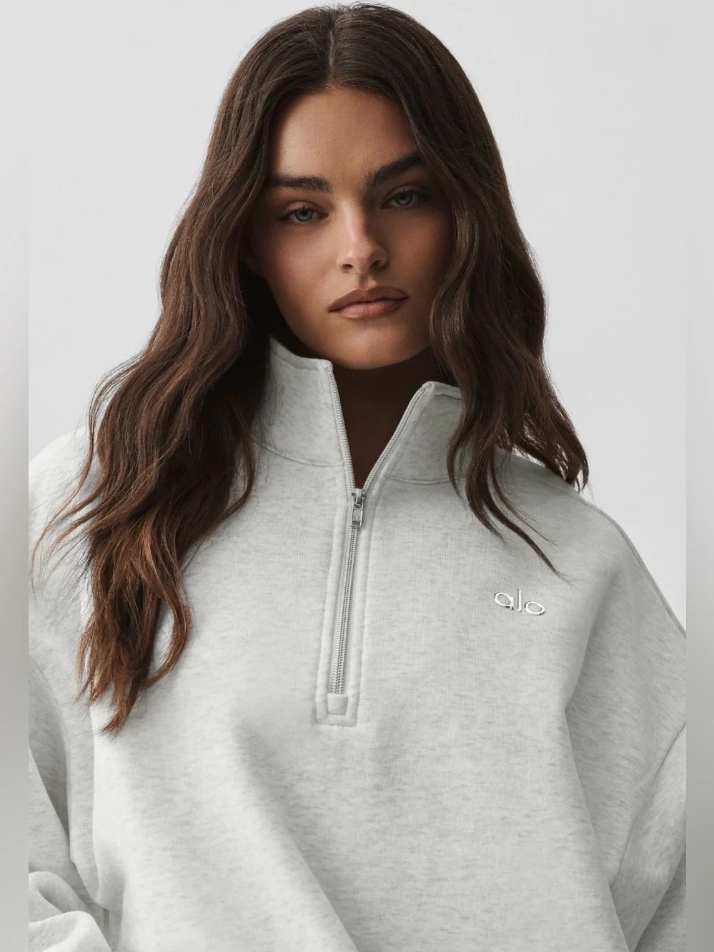 ALO Yoga 1/4-Zip Pullover Sweatshirt - Athletic Heather Grey - XS - NWT